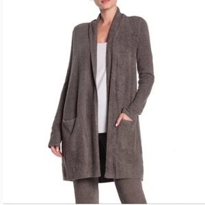 Barefoot Dreams CozyChic Lite Long Weekend Cardi Brown size large